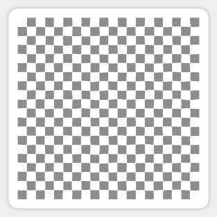 Wonky Checkerboard, White and Grey Sticker